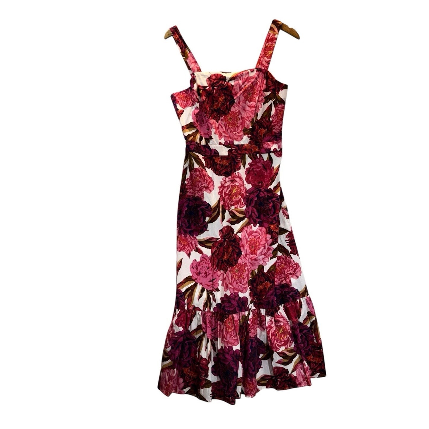 Sam Edelman Floral Maxi Dress Women’s Sz 8 Sleeveless Ruffle Hem Summer NEW $138