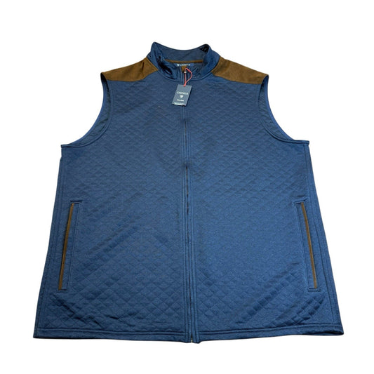 Cremieux Quilted Zip Vest Blue Tall Man 2XT New With Tags Men's