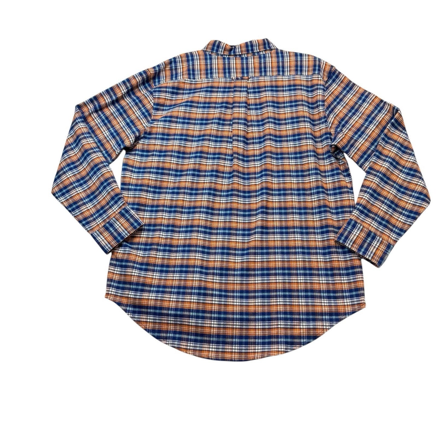 Drake Waterfowl Men’s Flannel Shirt NWT Plaid Blue Orange Medium Large Button Down