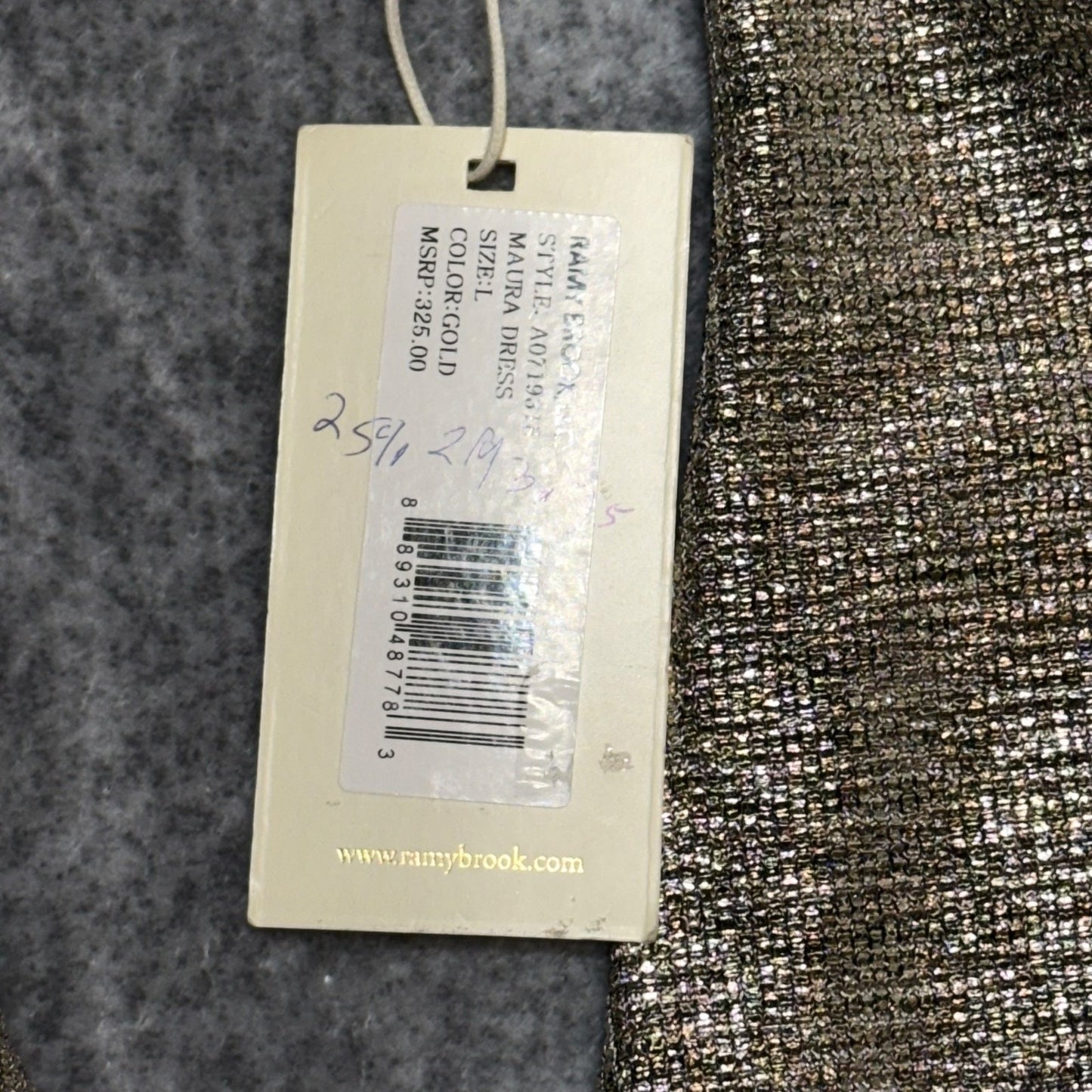 Ramy Brook Maura Metallic Gold Halter Wrap Dress Size L NWT $325 Party Cocktail Women's
