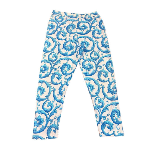 Vintage Adrienne Vittadini Sport Scroll Print Leggings Pants Size M Women's