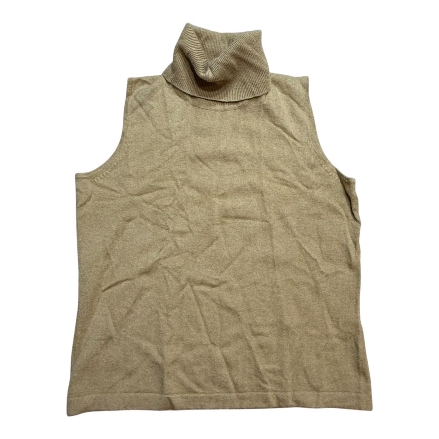 Y2K Doncaster Collection Beige Cashmere Sleeveless Turtleneck Size S Women's Blouse