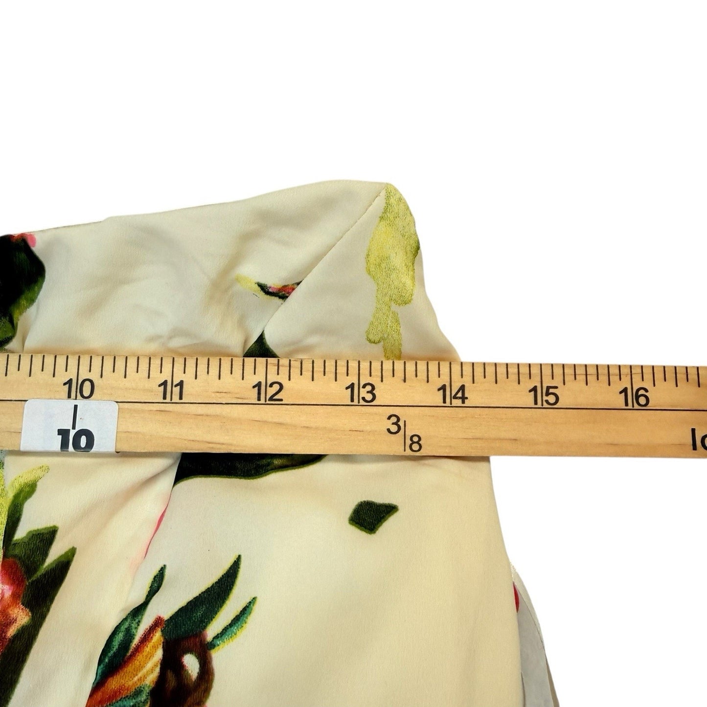 LUXXEL Floral One Shoulder Dress L Ivory Ruched Asymmetrical NWT Women's