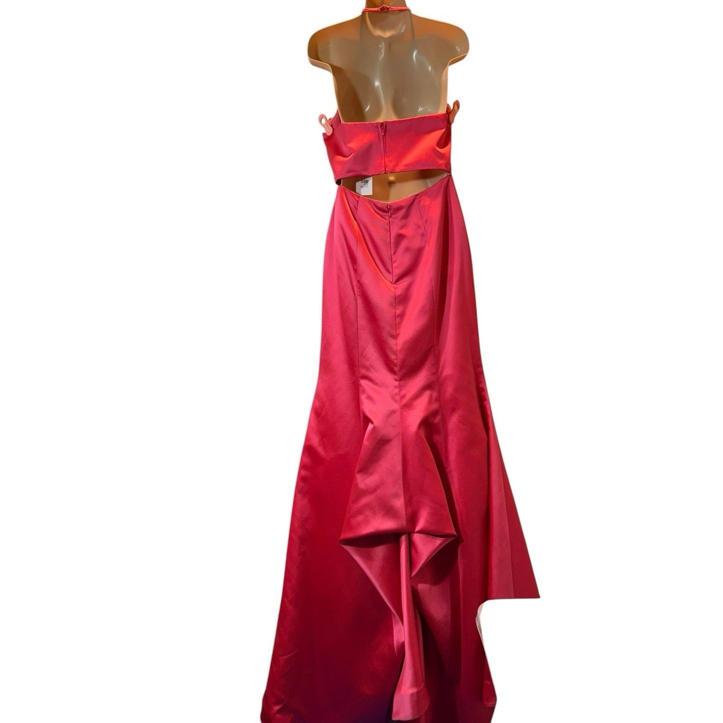 Sherri Hill Size 6 Pink Satin Two-Piece Mermaid Formal Gown Beaded Prom Dress Women's