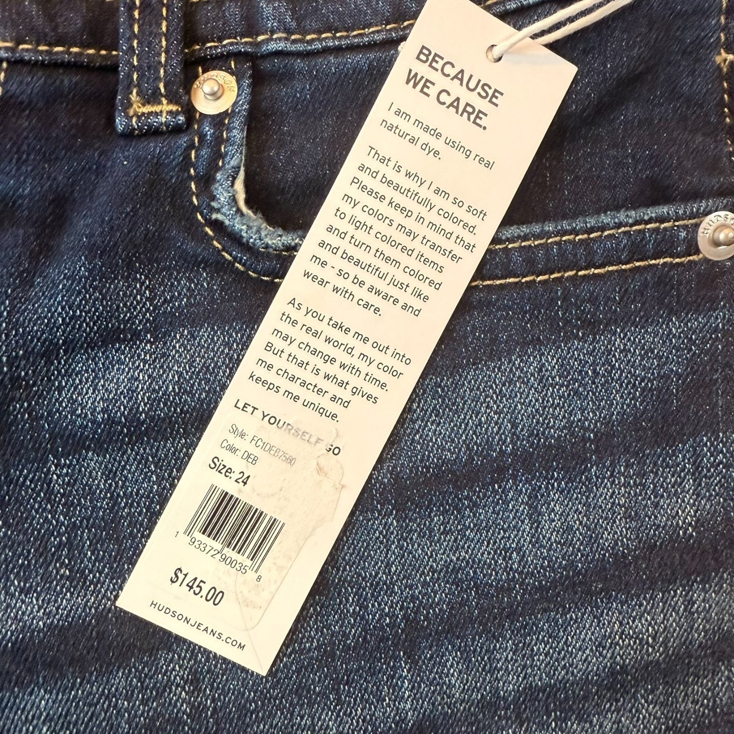 NEW Hudson Women's Size 24 Ruby Mid Thigh Blue Denim Shorts