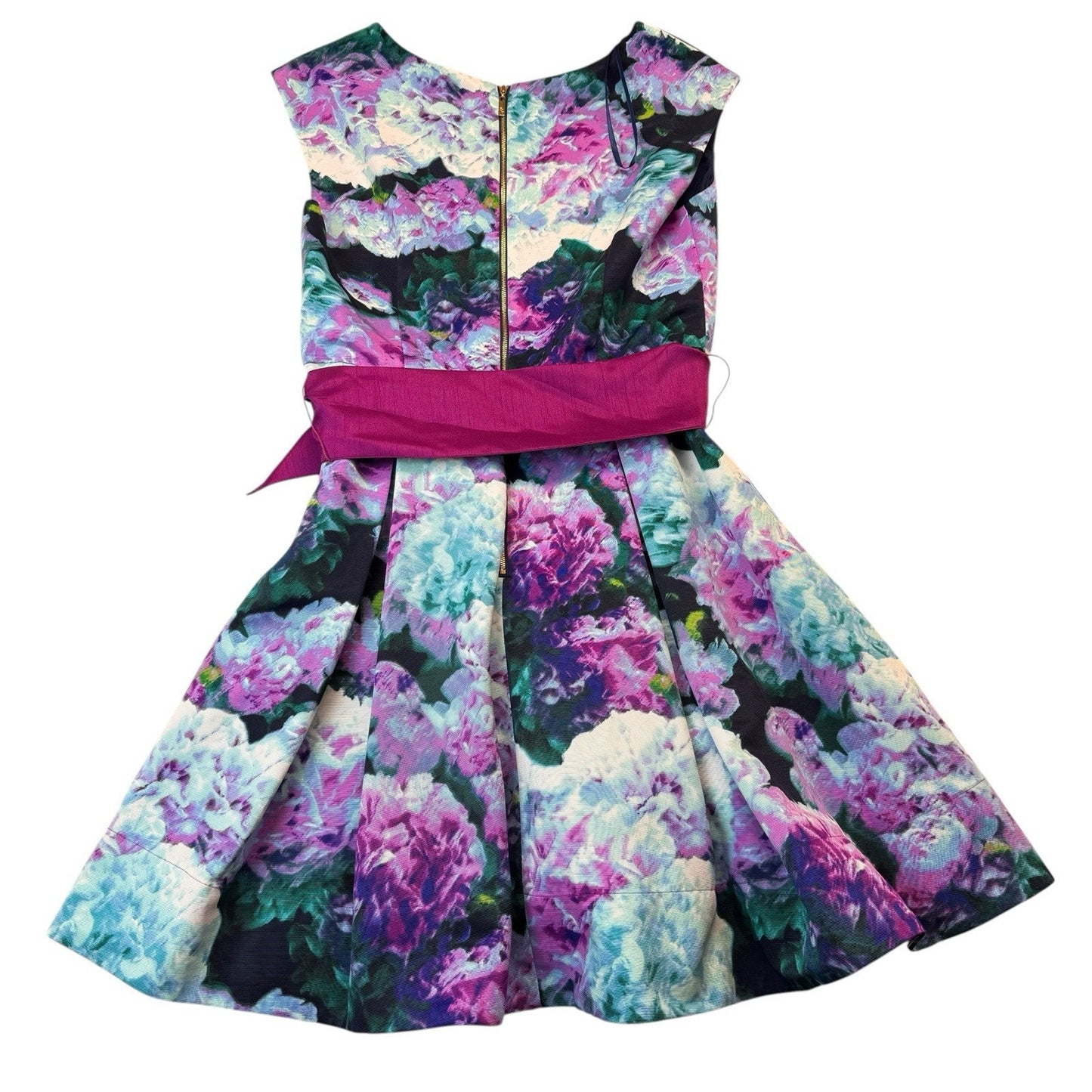 Eliza J Floral Fit Flare Dress Women’s 14 Sleeveless Belted Party