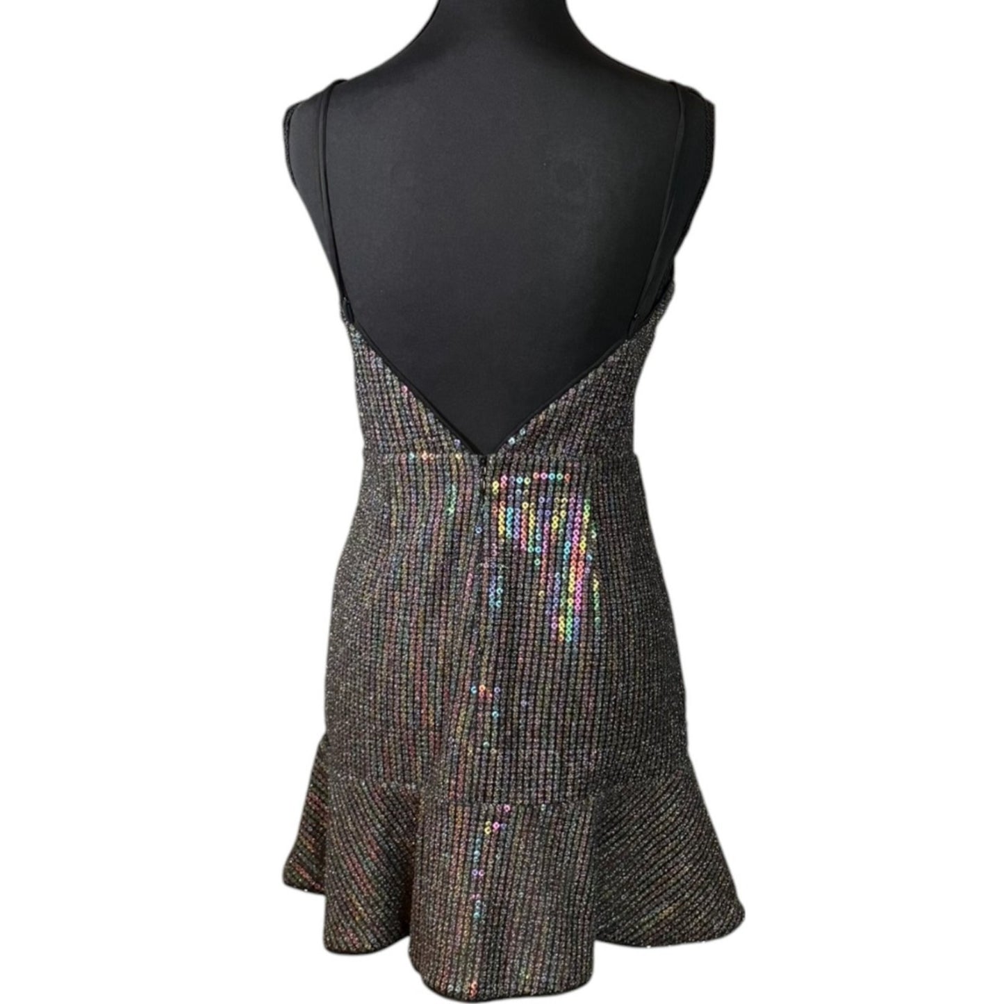 X by NBD Women's Size Medium V-Neck Sequin Sheath Party Dress 100% Polyester