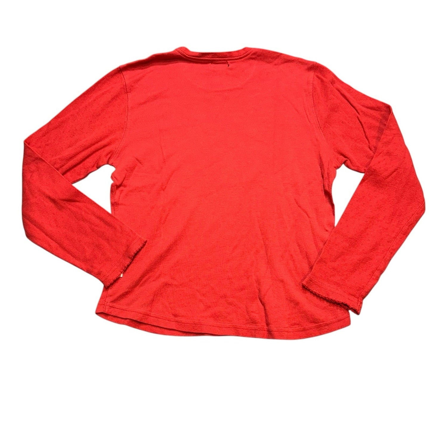 Vintage Y2K Ralph Lauren Black Label Red Cotton Long Sleeve Shirt Size M Women's Blouse