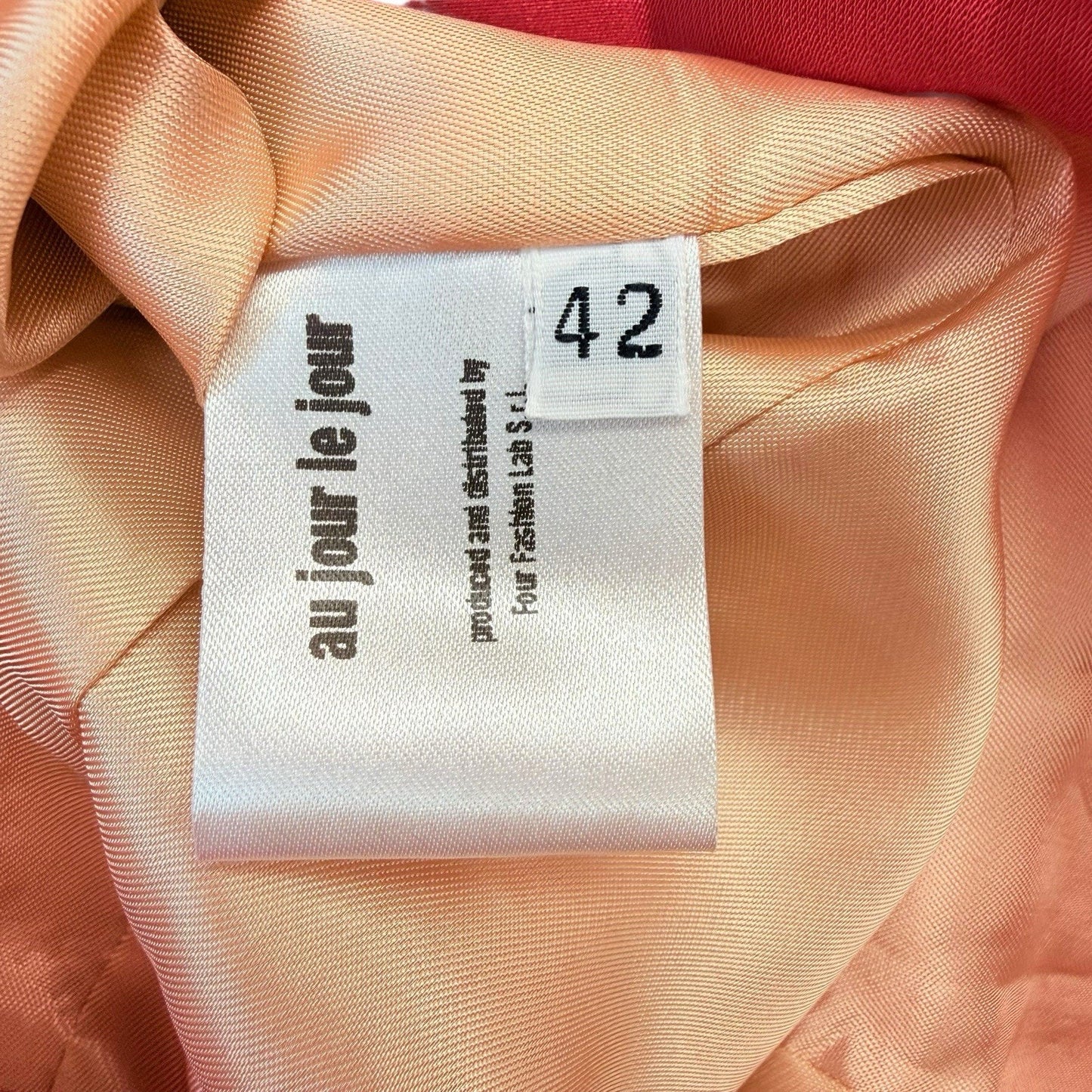 Women's Au Jour Le Jour Coral Bow Front Dress IT Coral Bow Front Dress IT 42 Made Italy