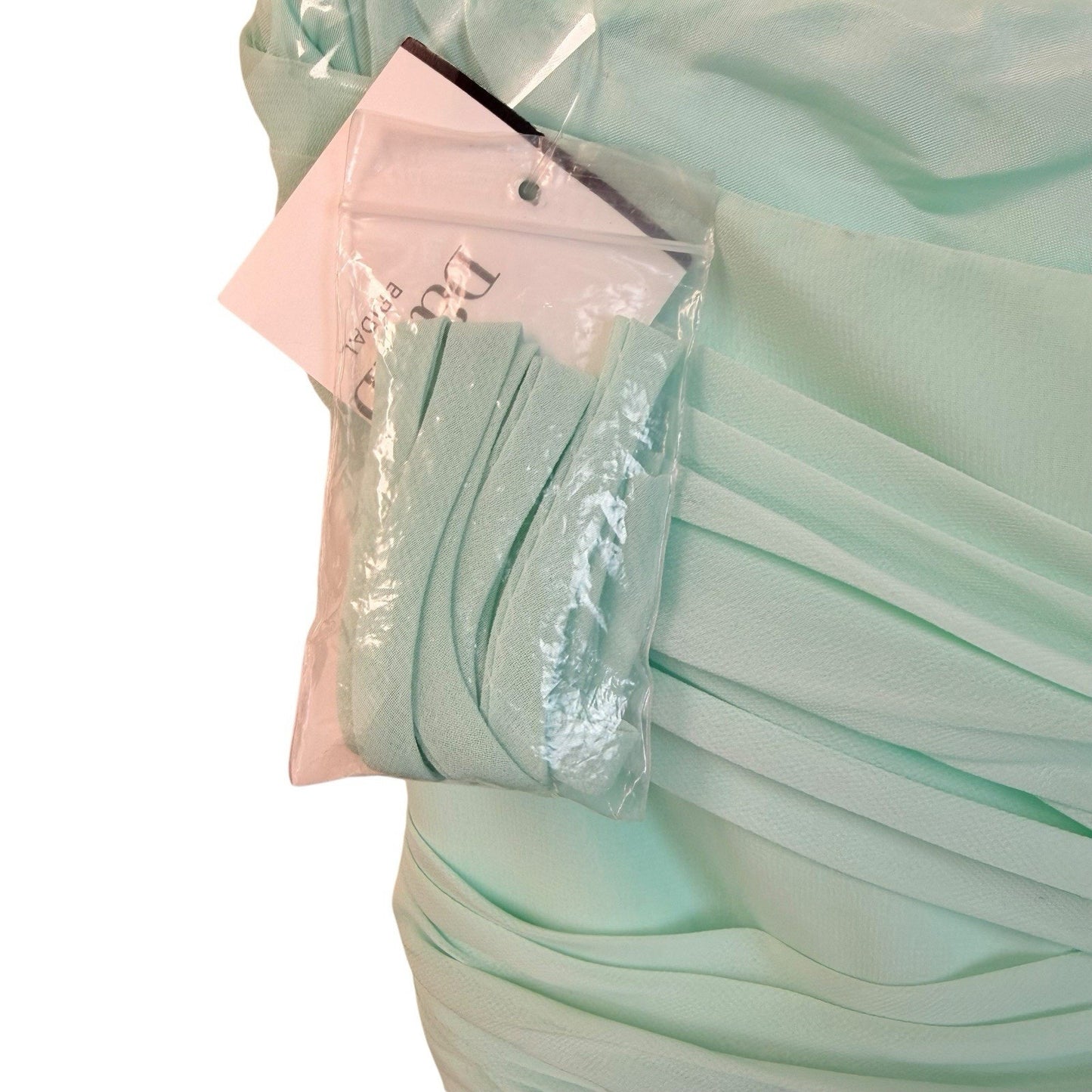 Women's David’s Bridal Mint Strapless Chiffon Bridesmaid Dress Size 26 NWT