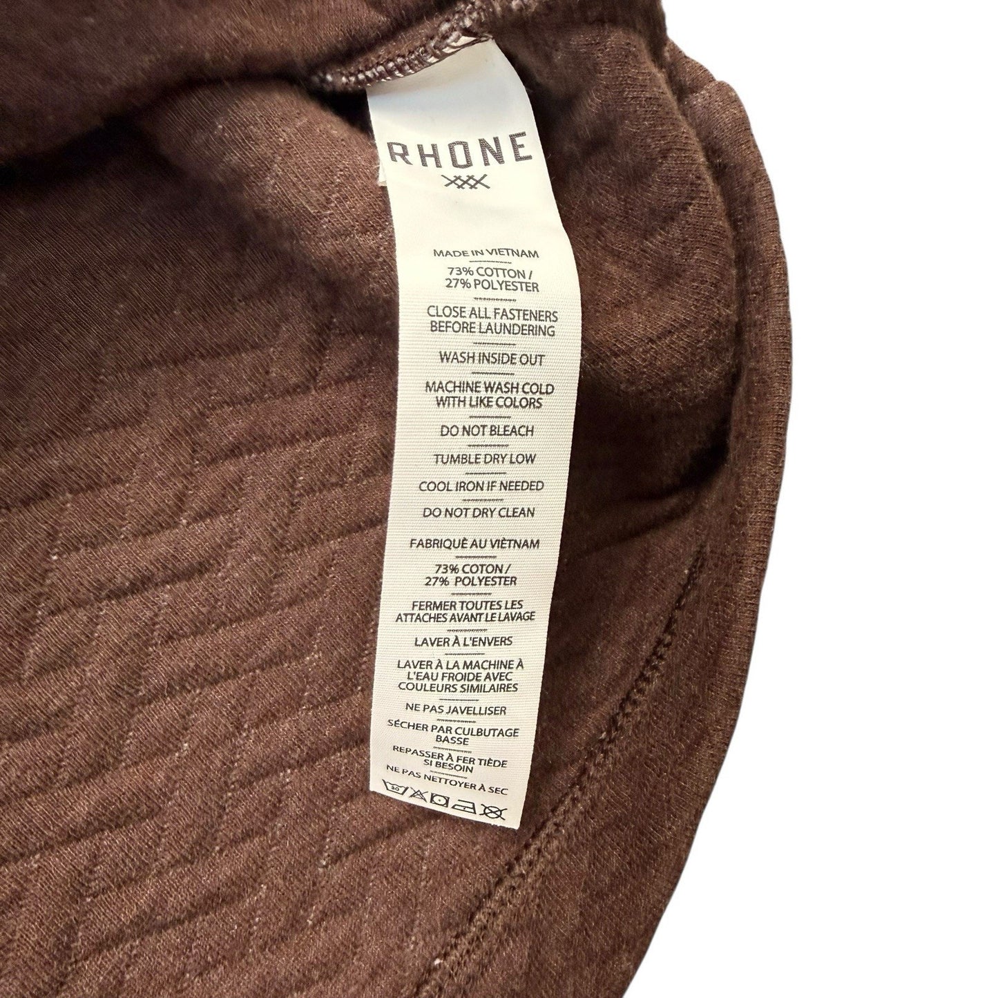 Rhone Weekender Pullover Men’s NWT Brown Heather Small 2XL $138