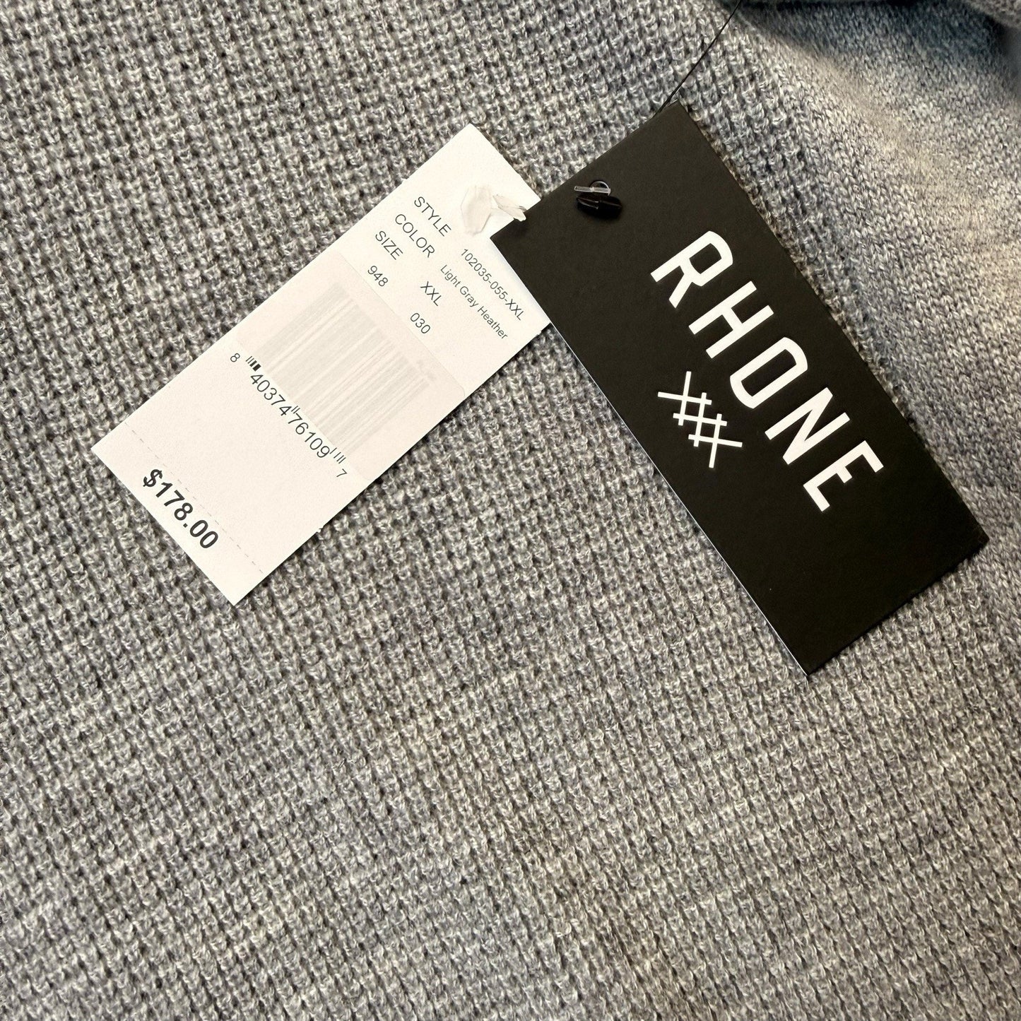 Men's Rhone Walden Waffle Knit Sweater XXL NWT Wool Cashmere Gray $178