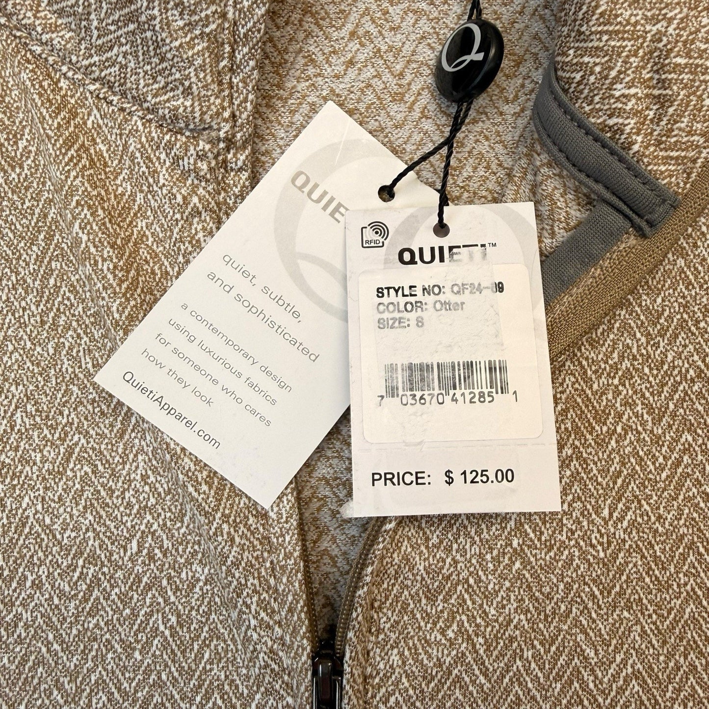Quieti Men’s Textured Pullover NWT Otter (Tan) Stretch 1/4 Snap $125 Small 2XL
