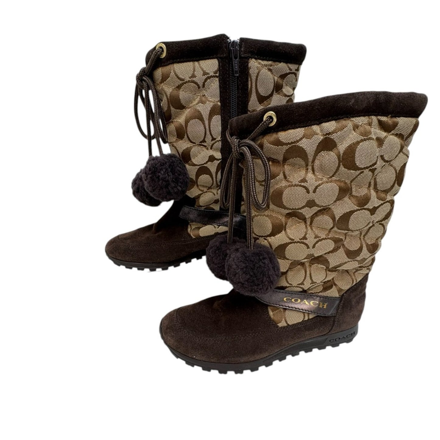 Coach Women's Size 6 1/2 Juniper Suede Winter Brown Boots Shoes