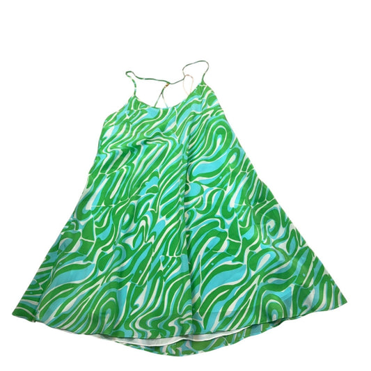 NEW Lilly Pulitzer Green Sleeveless Abstract Waves Patter Maisy Dress MSRP $209 Women's