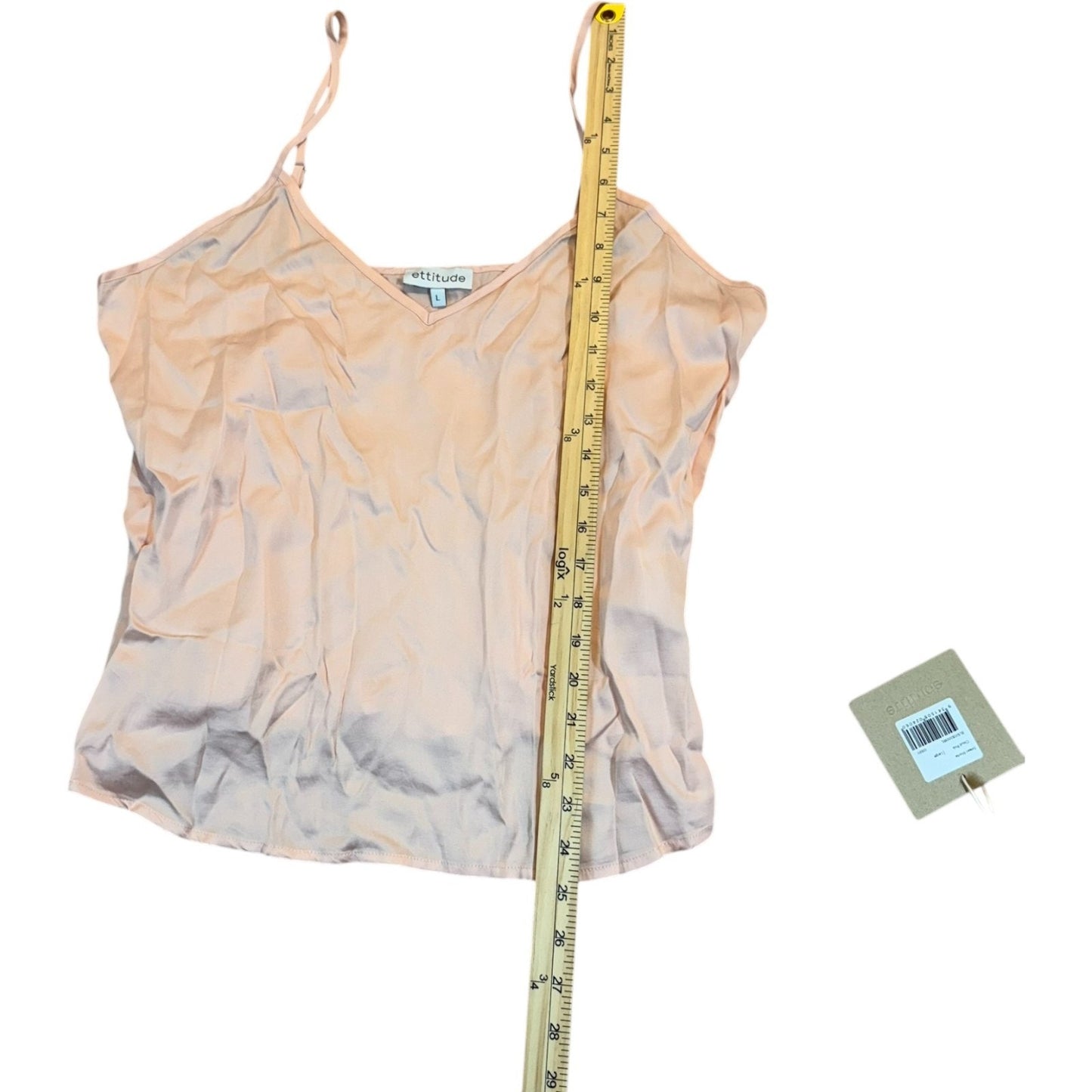 NEW Ettitude Women's Size Large Pink Satin Camisole & Shorts Pajama Set