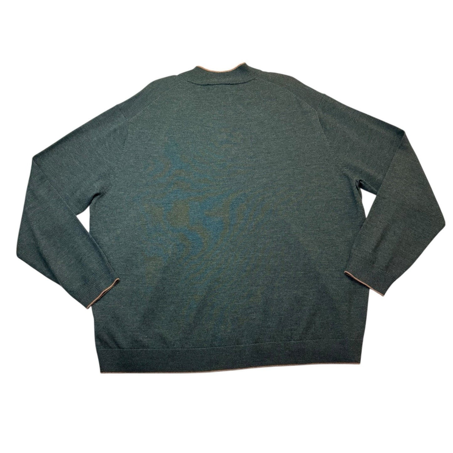 Hart Hart Schaffner Marx Big Man Merino Wool 1/4 Zip Sweater 2XB NWT $115 Green Men's