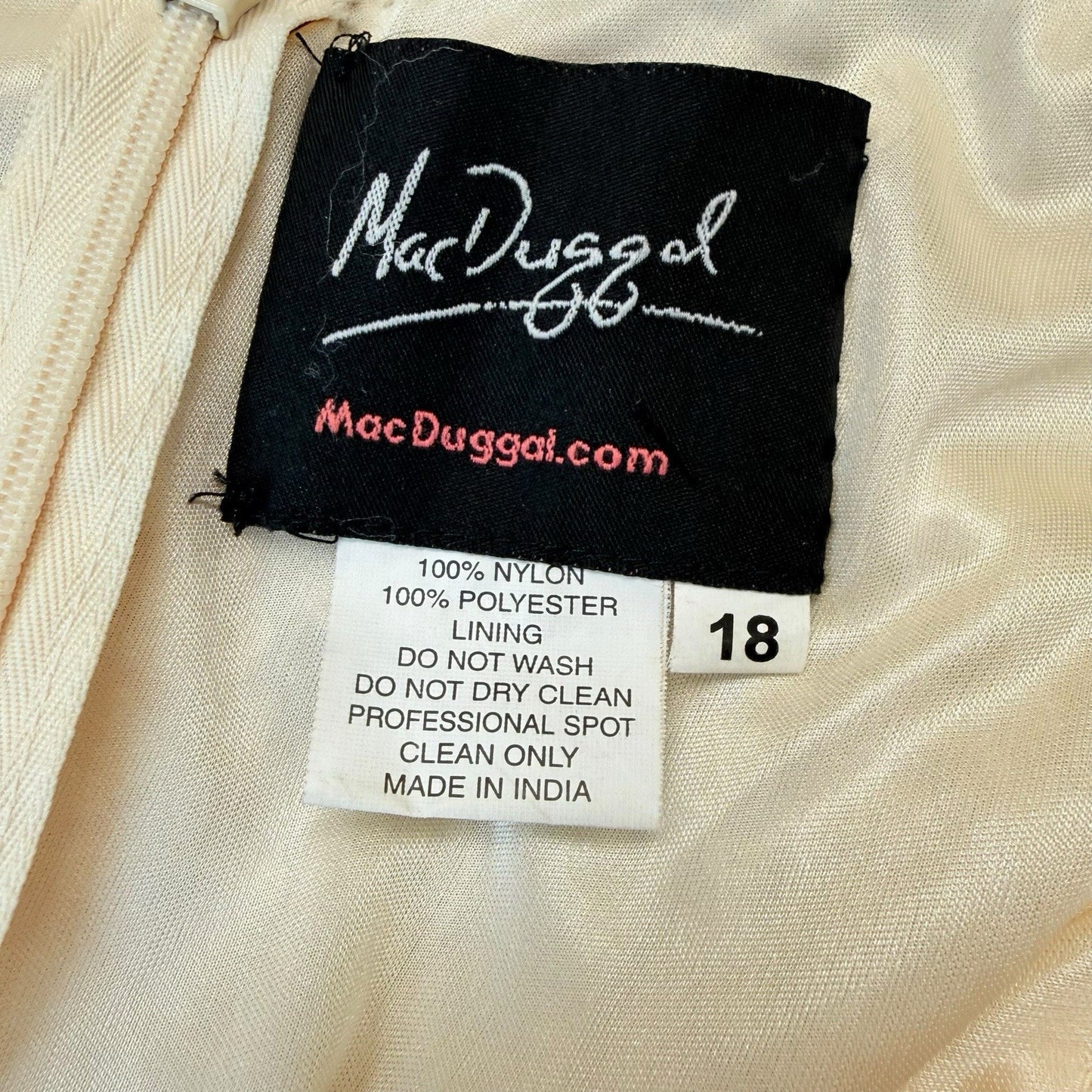 Mac Duggal 4930D Gold Sequin Gown 18 Nude Women's Formal Prom Evening Dress NWT