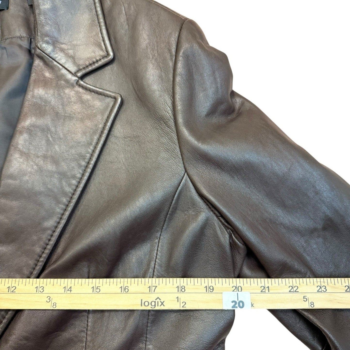 Context Brown Leather Skirt Suit Women’s Size 14 Blazer Pencil Skirt Set