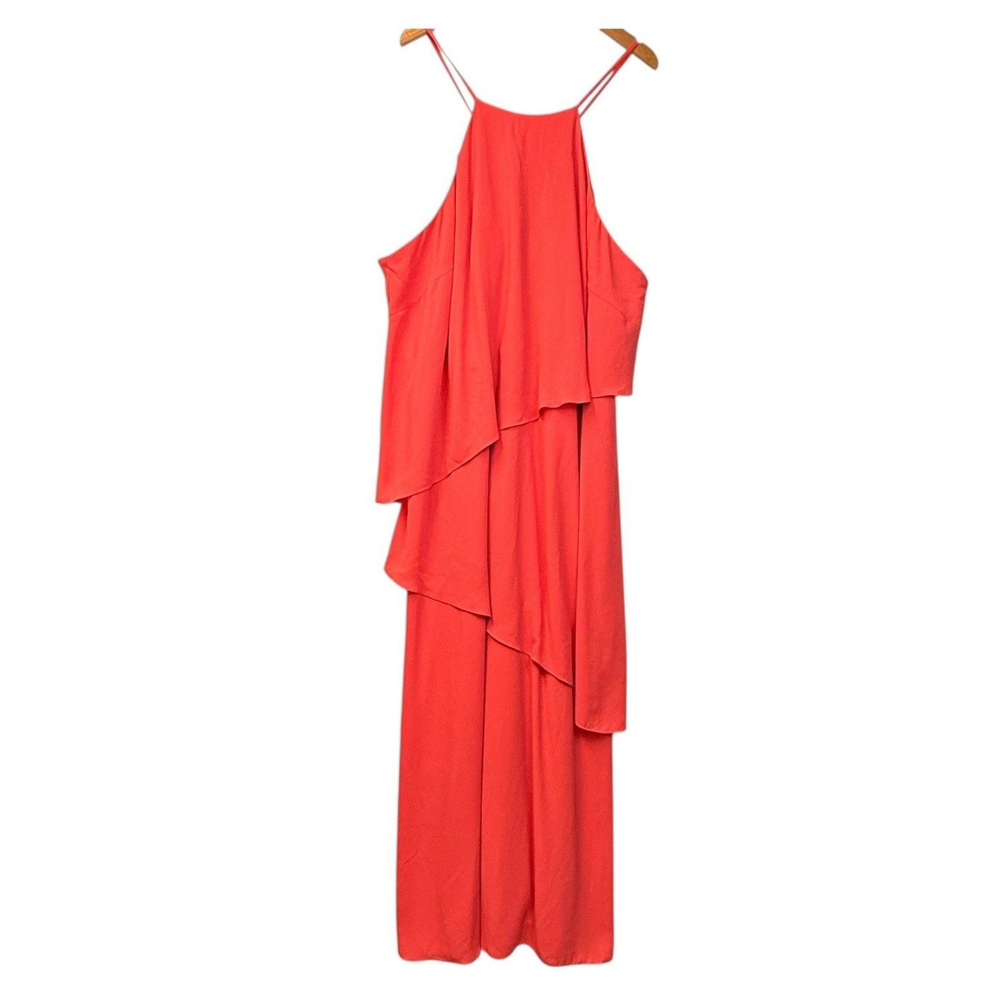 Women's David’s Bridal Coral Chiffon Maxi Dress Size 26 NWT Bridesmaid Spring