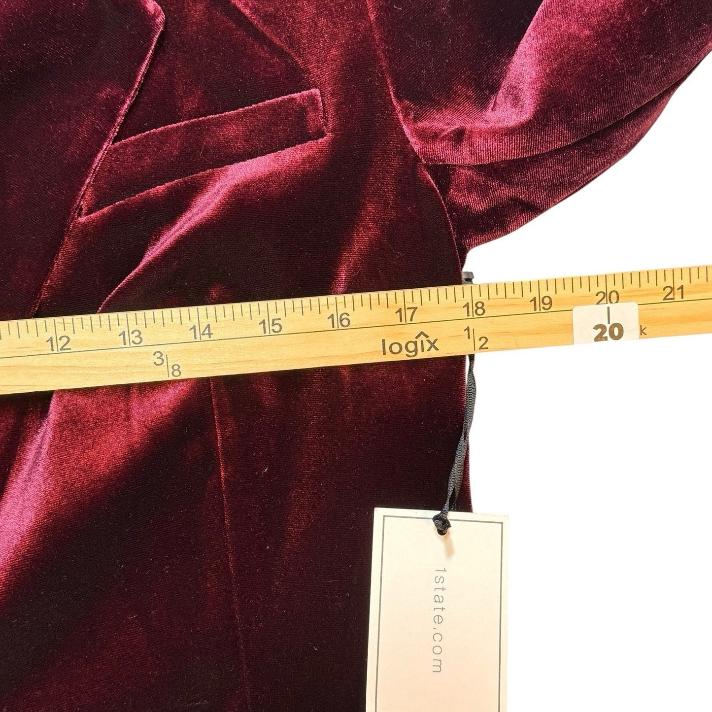 NWT 1.STATE Velvet Blazer Mini Dress Women’s Size 8 Burgundy Double Breasted