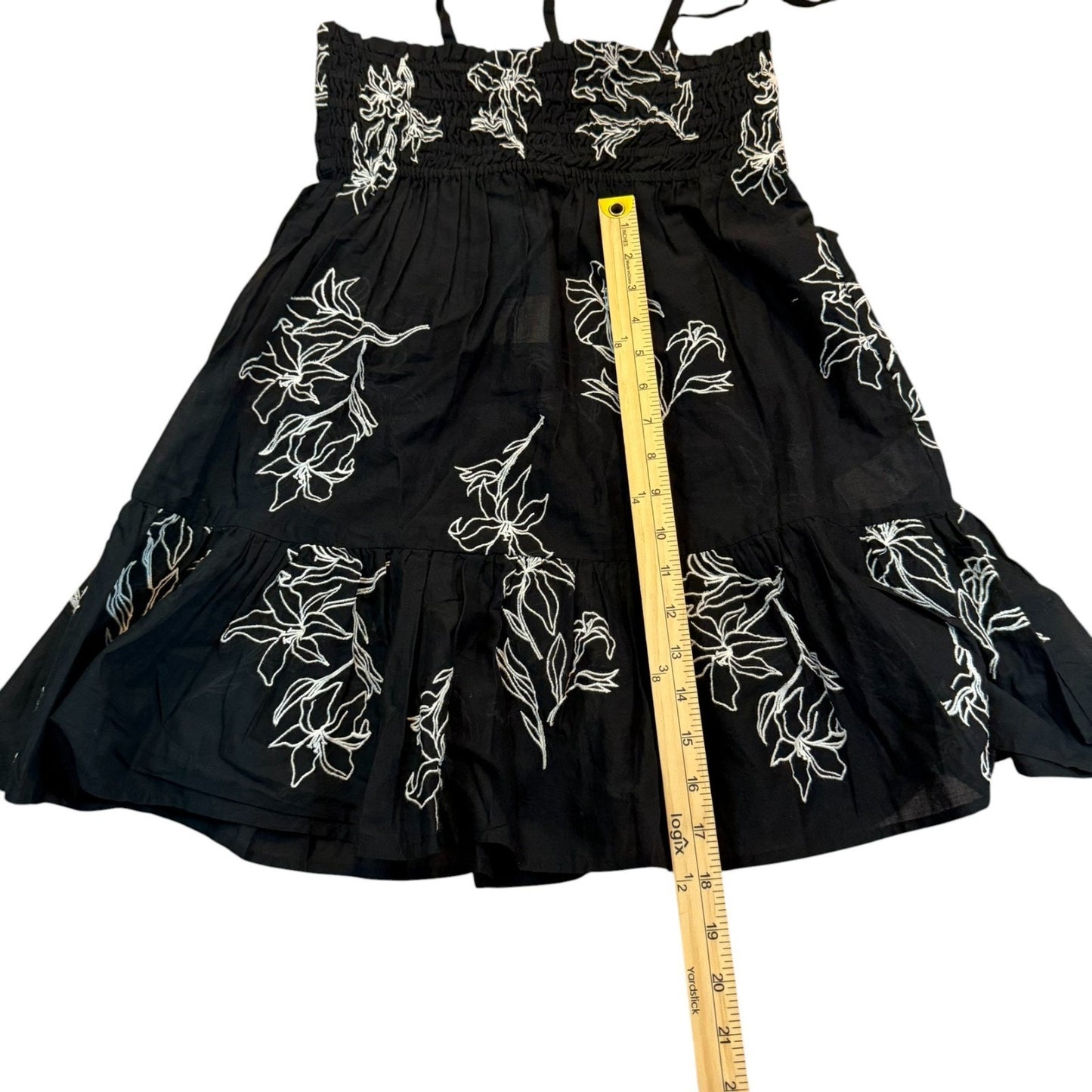 Tanya Taylor Swim Mini Lina Dress Girl's M Black WHT Embroidered Lily Cotton NWT