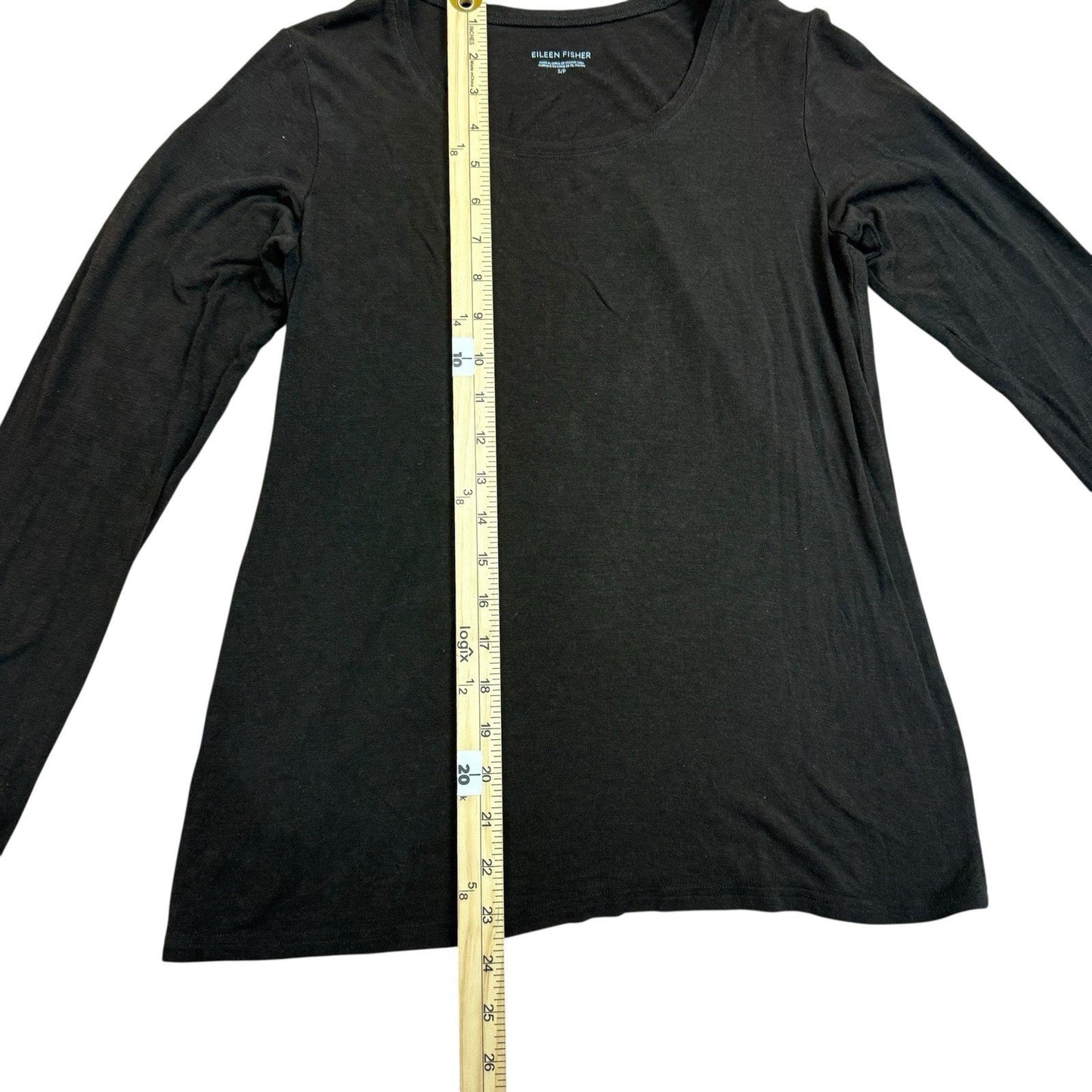 Eileen Fisher Black Long Sleeve Knit Top Women's Blouse SP