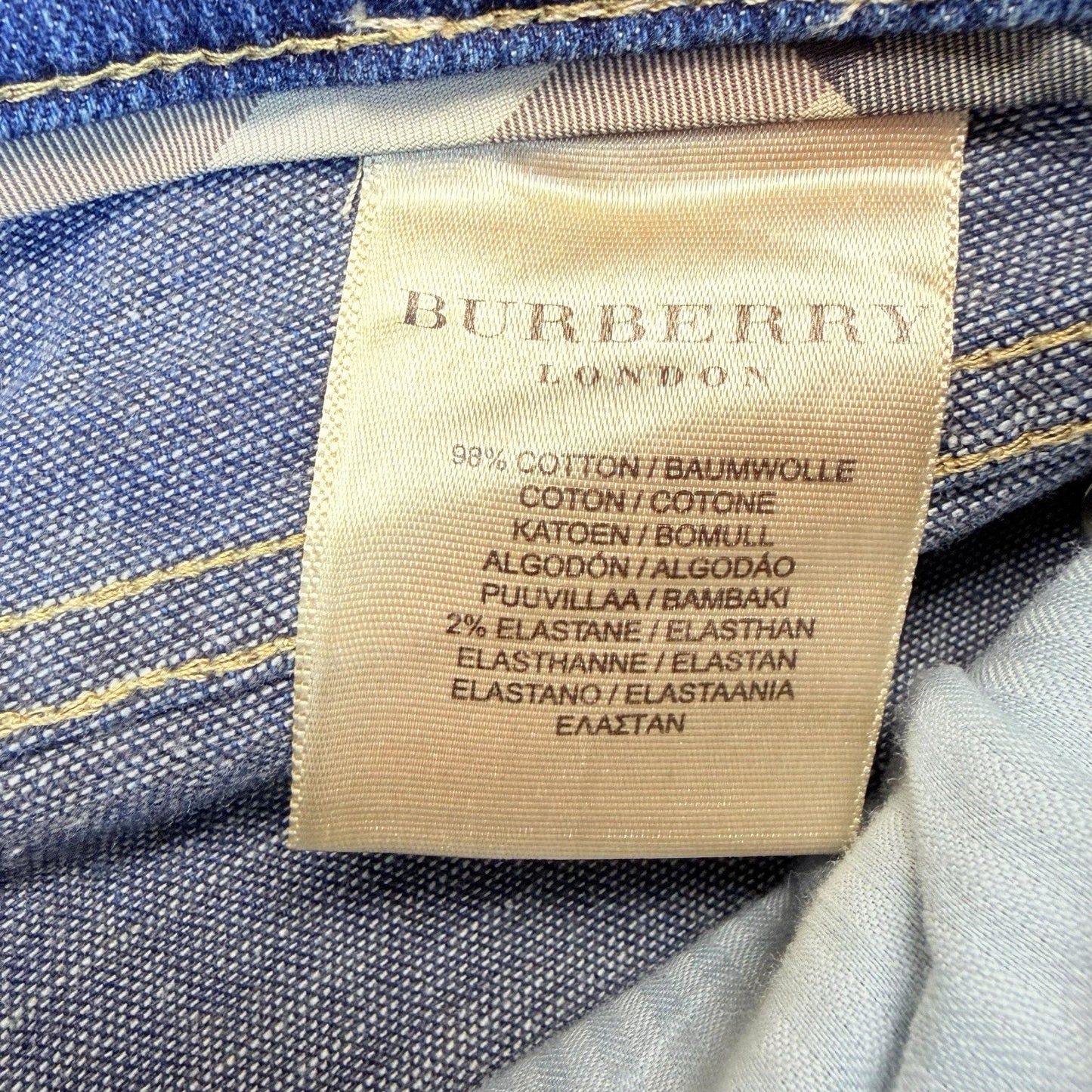 Burberry London Bootcut Jeans Size 4 Blue Made in Italy Women's