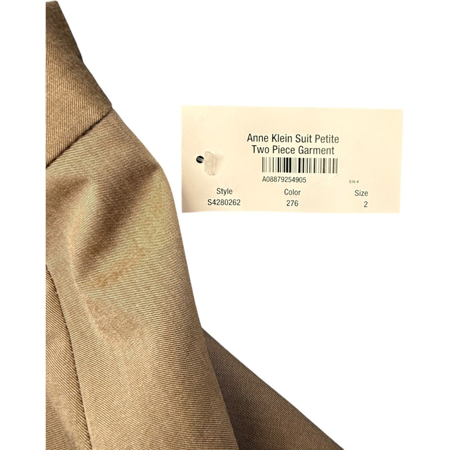 Anne Klein Y2K Beige Blazer Pencil Skirt Suit Set Women’s 2P New