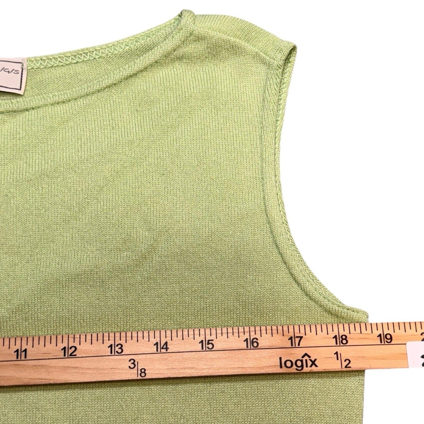 Rare Vintage French Rags Cashmere Silk Midi Dress Green Sleeveless USA Made Med Women's