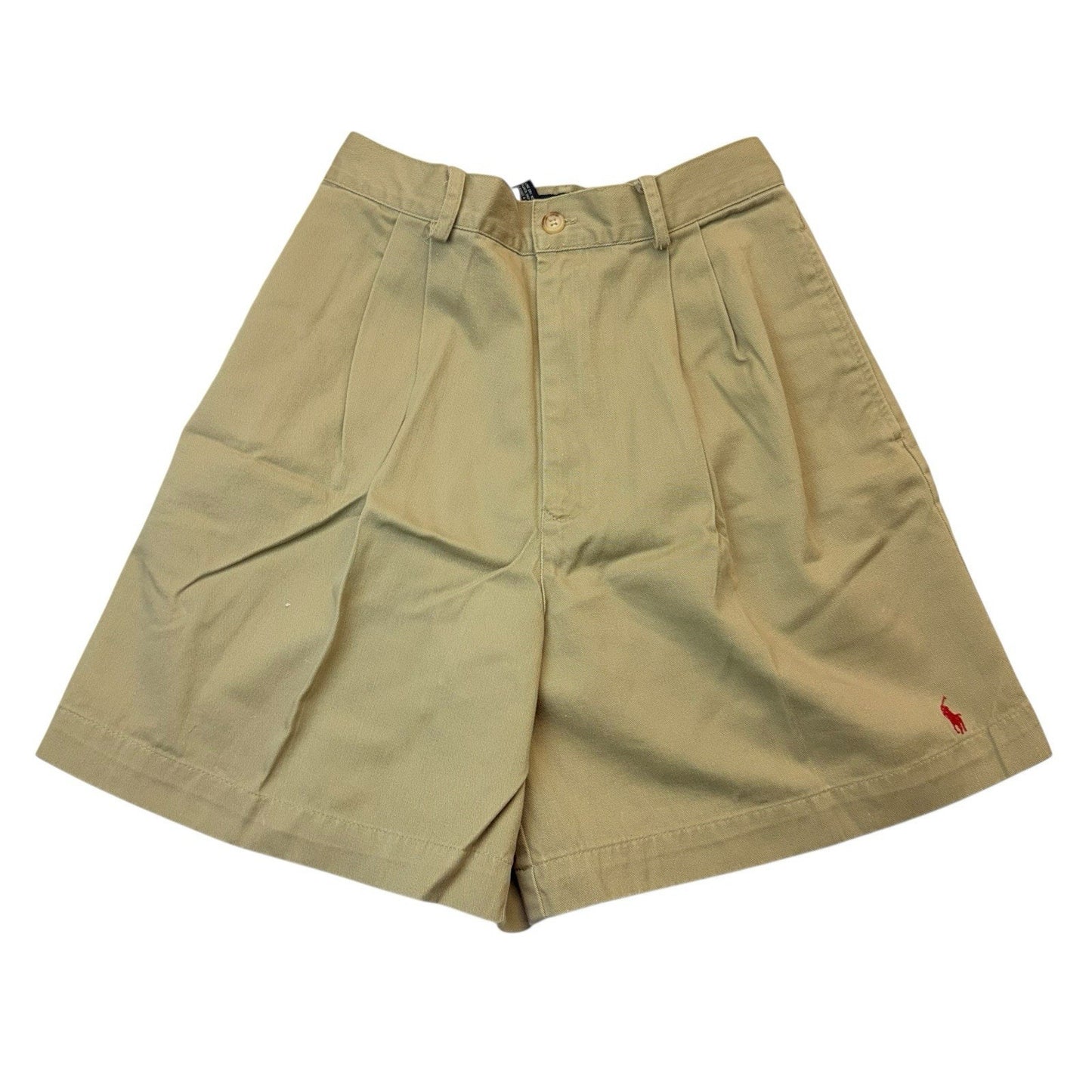 Vintage Polo Ralph Lauren Khaki Shorts Women's 6 USA Pleated Pony