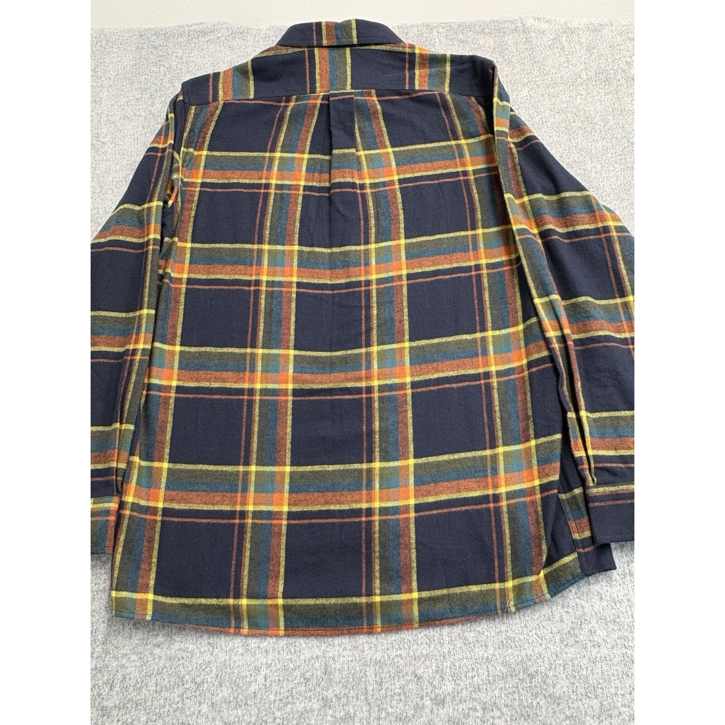 NWT's ROWM Portuguese Flannel Multi Orange, Blue, White Men's $89 Button Down