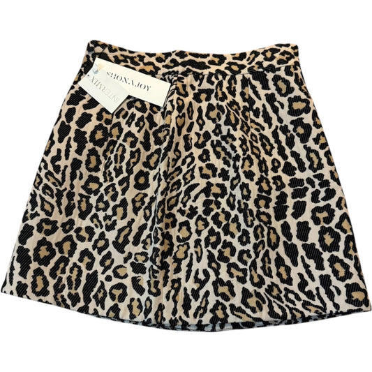 NEW Shona Joy Women's Size 6 Ziggy Leopard Print Mini Flared Pleated Skirt