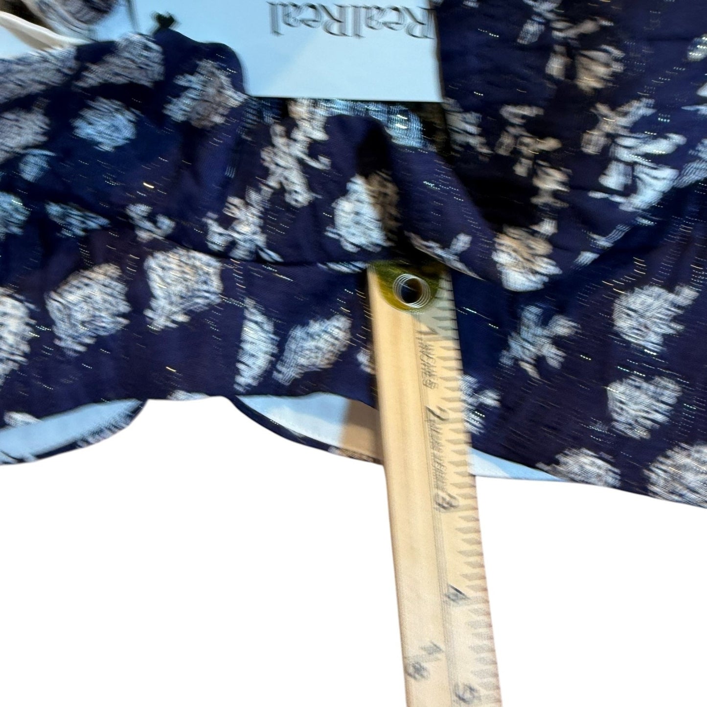 NEW A.L.C Women's Size 12 Blue Casual Comfort Floral Printed Shorts Elastic Waist