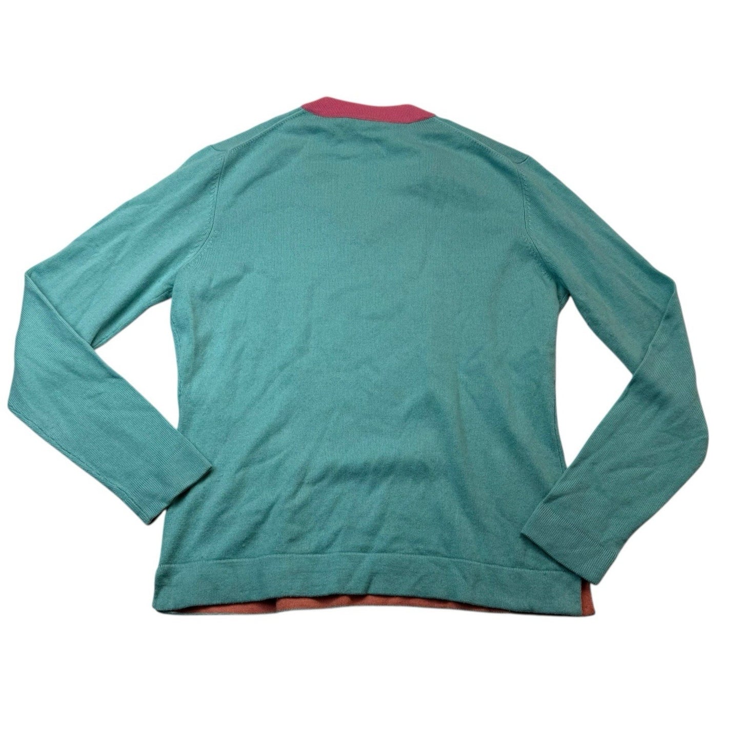 Vintage Doncaster Silk Cashmere Sweater Women’s Small Teal Pnk V-Neck Pullover