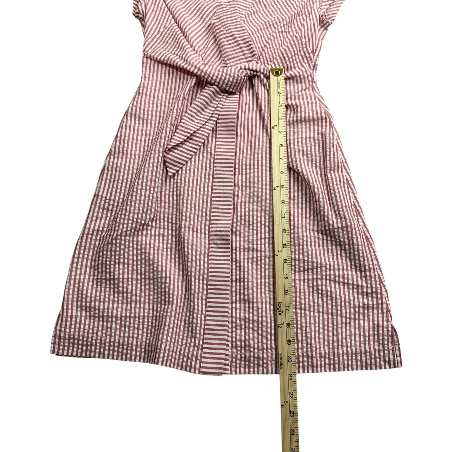 Vineyard Vines Red White Dress Size 00 Fit Flare Pocketed Lined Cotton Pockets Women's