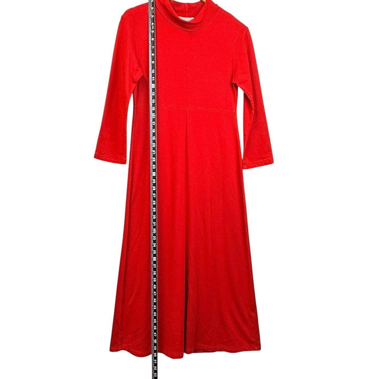 Bryn Walker Red Knit Maxi Dress Mock Neck NWT Size S Women's