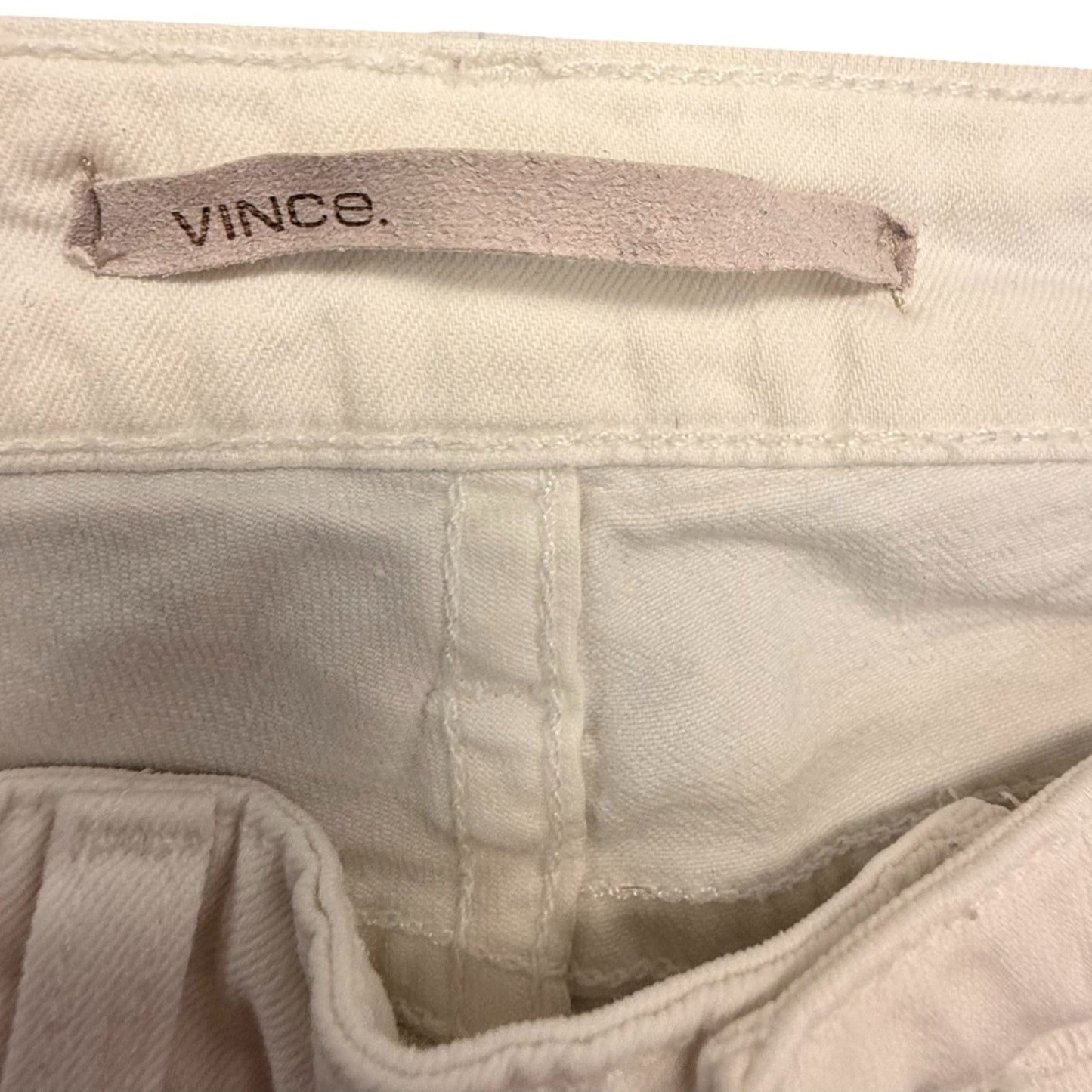 Vince Women's Skinny Jeans Size 28 Cream Ivory Stretch Denim Ankle Zip