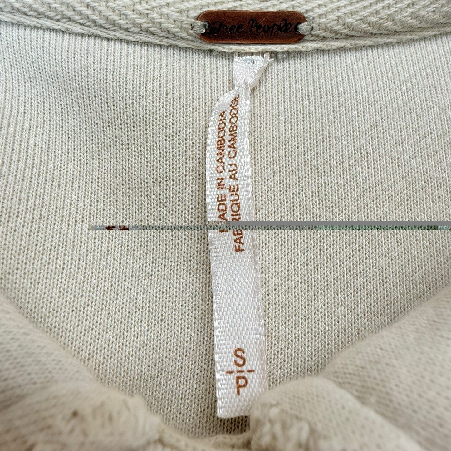 Free People Cream Knit Shacket Small Button Front Shirt Jacket Women's
