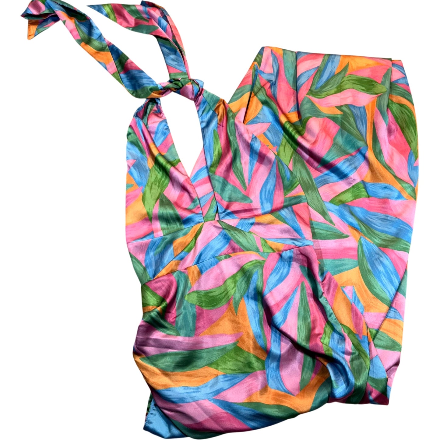 Show Me Your Mumu Women’s Medium Halter Dress Multicolor Tropical Print Boho