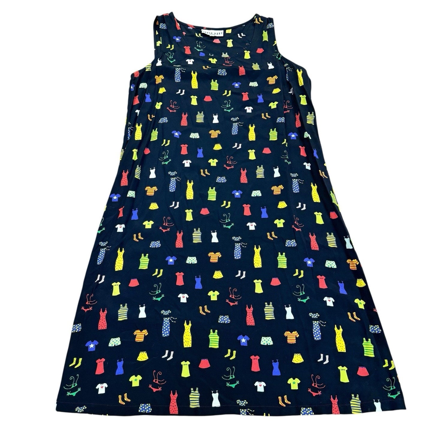 David Dart Novelty Print Sleeveless Dress Women's P Navy Colorful Shift