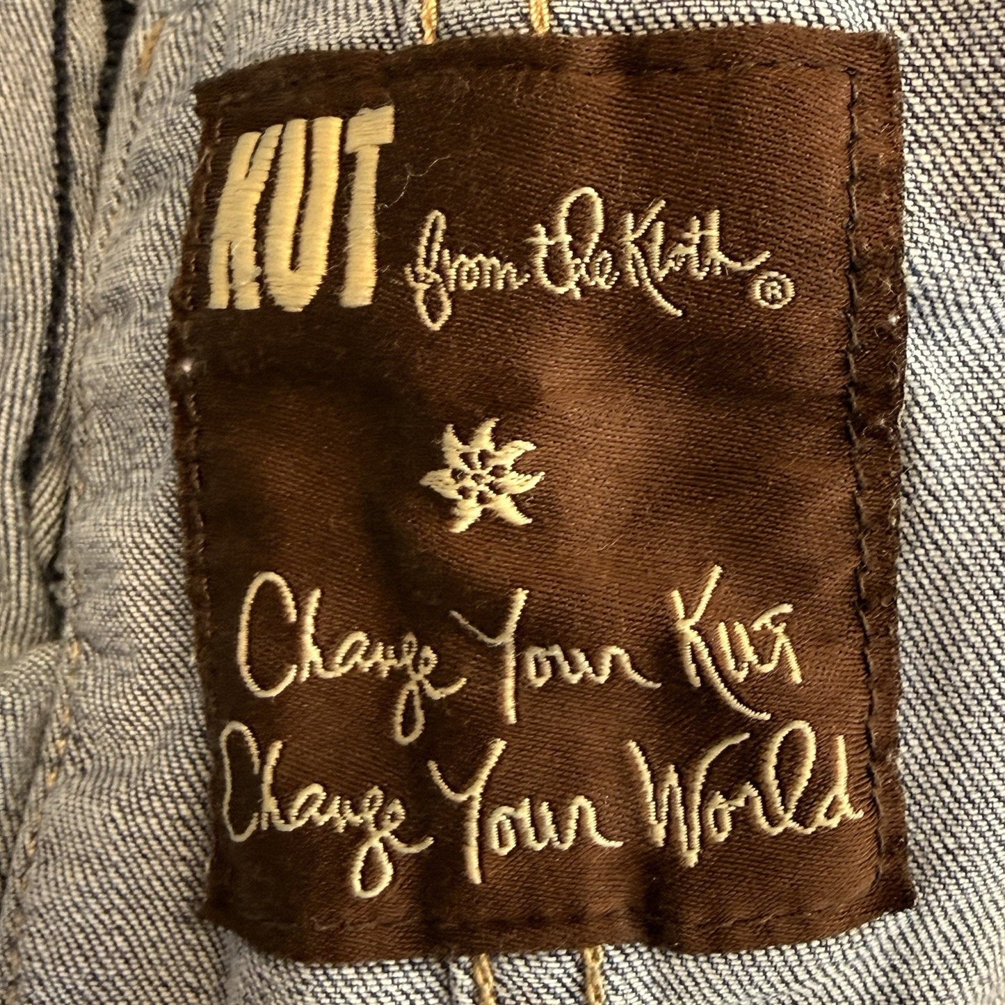 Kut from the Kloth Denim Jacket Blue Fitted Size S Women's