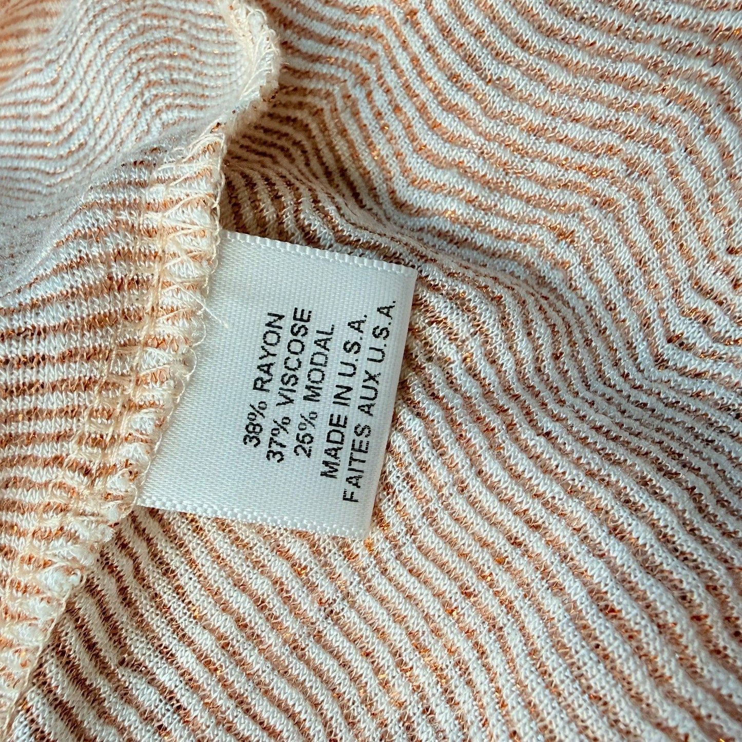 MISA Los Angeles Ruffle Tiered Mini Dress Peach Stripe Size M Women's