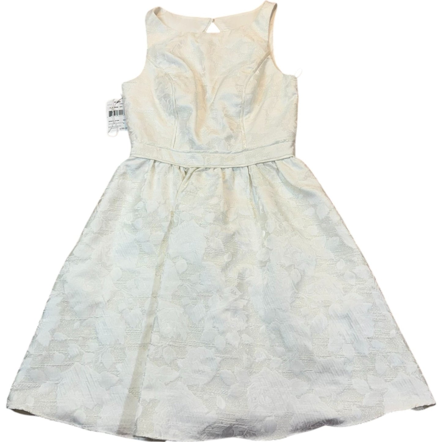 NEW Aidan Mattox Women's Size 4 Lined White Fit and Flare Zip Floral Dress $255
