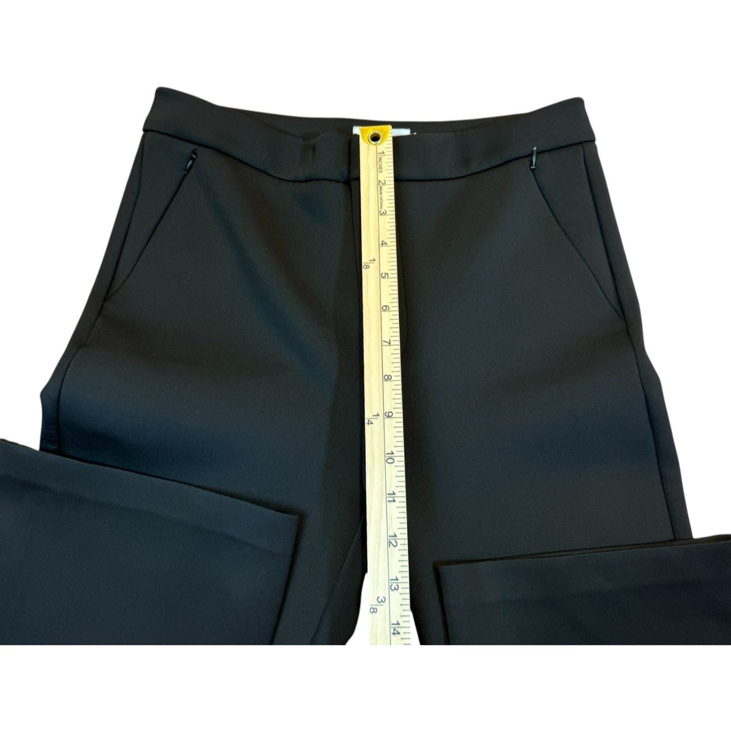 Good American Women’s 6/28 Black Flare Pants Stretch High Rise Trouser
