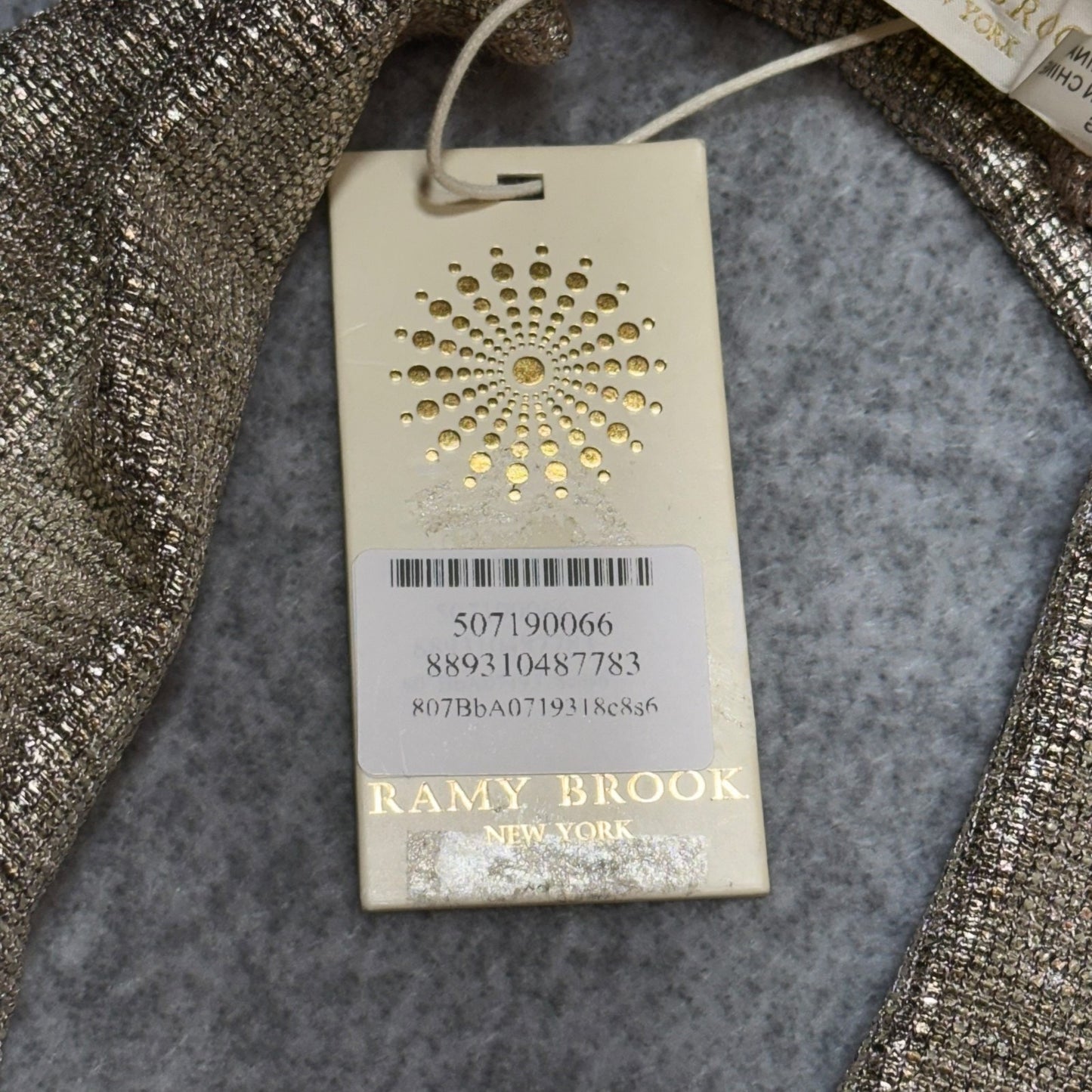 Ramy Brook Maura Metallic Gold Halter Wrap Dress Size L NWT $325 Party Cocktail Women's