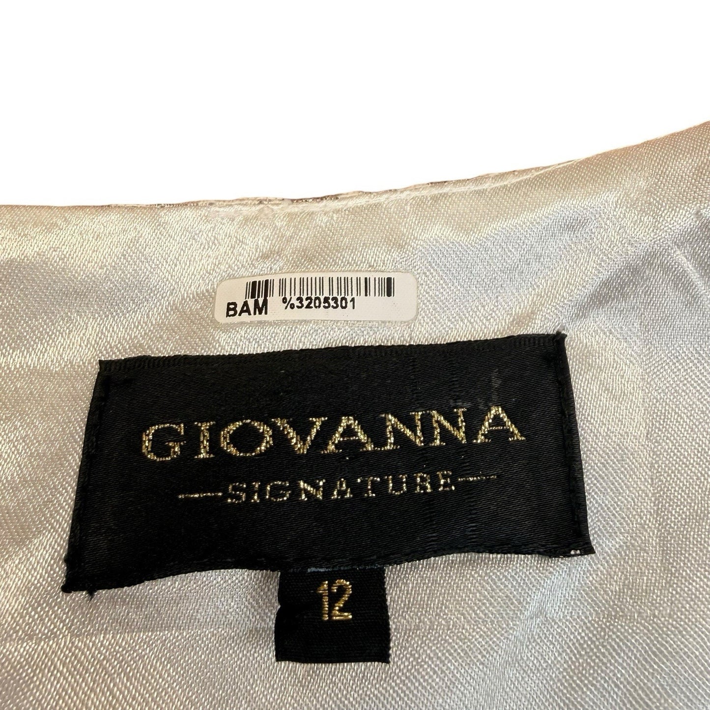 Giovanna Signature Gold Metallic Brocade Dress 12 Formal Midim Women's