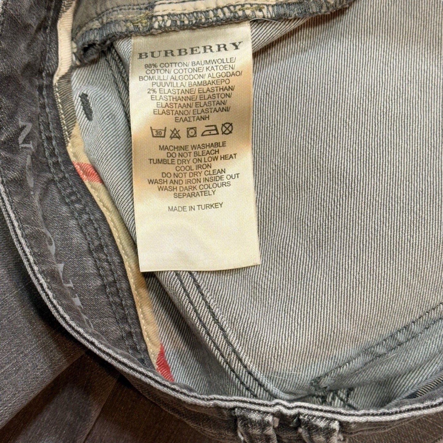 Burberry Brit Women’s Skinny Jeans Gray Denim Pants Size 27 Made in Turkey