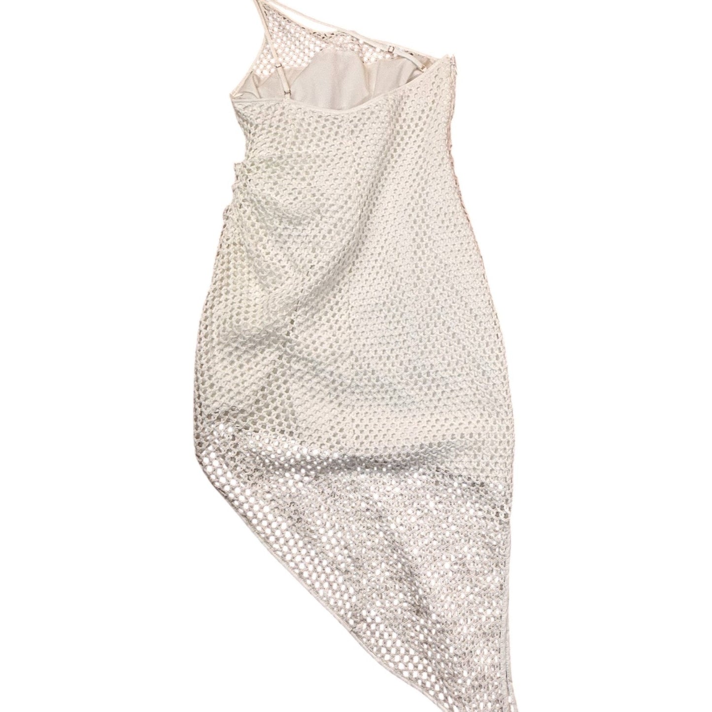 Amanda Uprichard Women's Size XS One-Shoulder White Asymmetrical Mesh Dress
