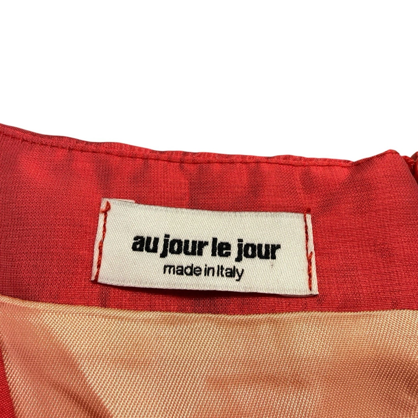 Women's Au Jour Le Jour Coral Bow Front Dress IT Coral Bow Front Dress IT 42 Made Italy
